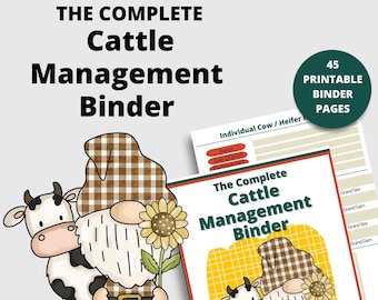 Printable Cattle Management Binder | Instant Download | 8.5x11 PDF| Cattle Records and Planners