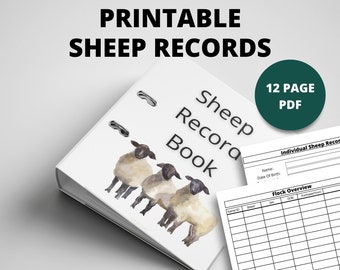 Minimal Ink Printable Sheep Records Book | Instant Download | 8.5x11 PDF| Homestead Sheep Care Tracker | Lambing Records