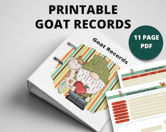 Printable Goat Records Book | Instant Download | 8.5x11 PDF| Homestead Goat Care Tracker
