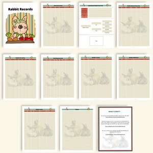 Printable Rabbit Records Book | Instant Download | 8.5x11 PDF ...