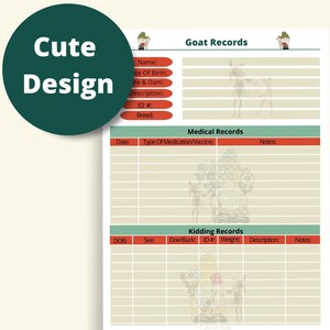 Printable Goat Records Page Instant Download 8.5x11 PDF - Etsy