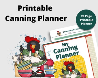 Druckbarer Canning Planer | Sofort Download | 8,5x11 PDF| Einmachbuch | Gehöft Planer