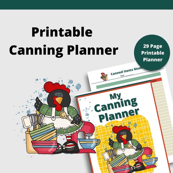 Printable Canning Planner Instant Download 8.5x11 PDF - Etsy