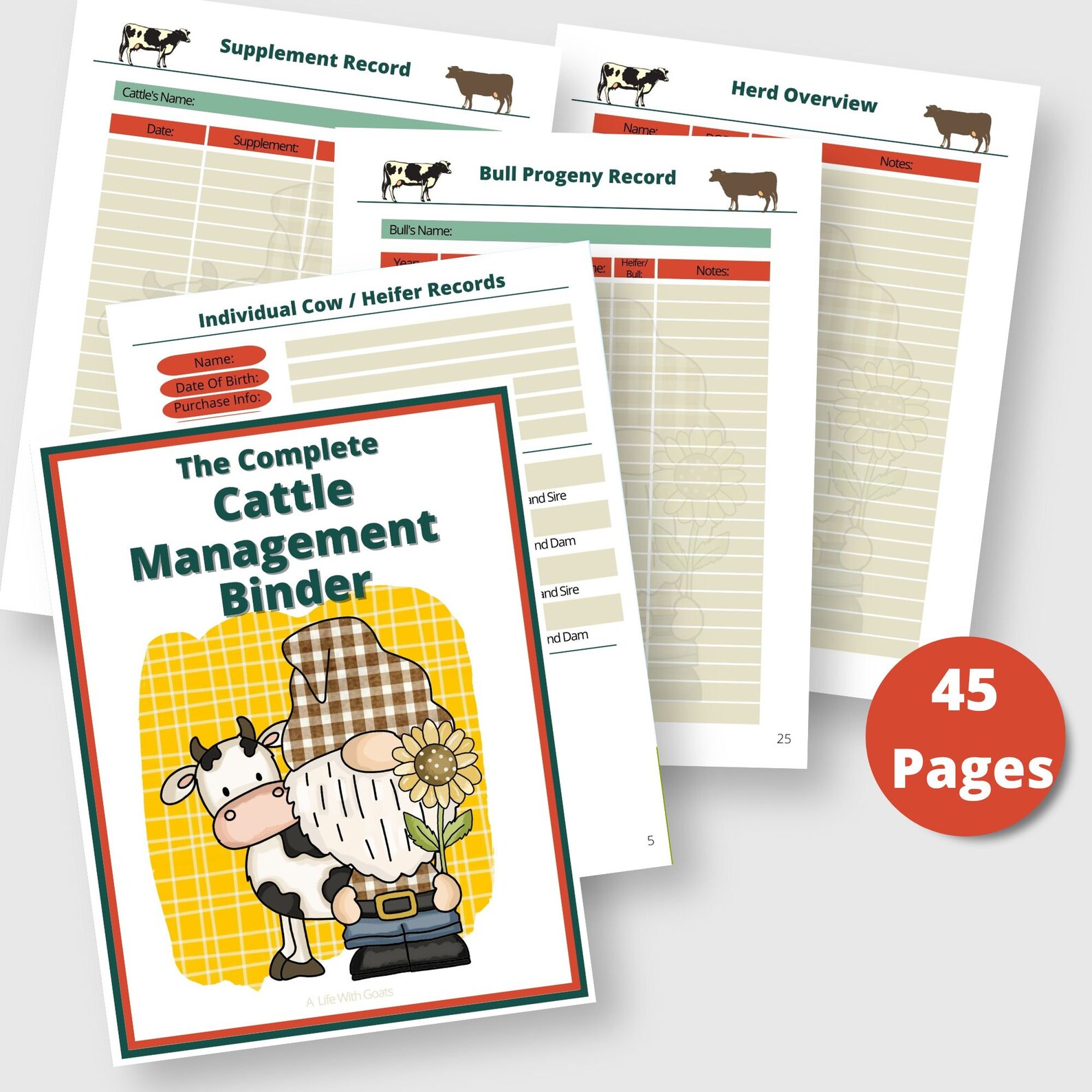 Printable Cattle Management Binder | Instant Download | 8.5x11 PDF ...