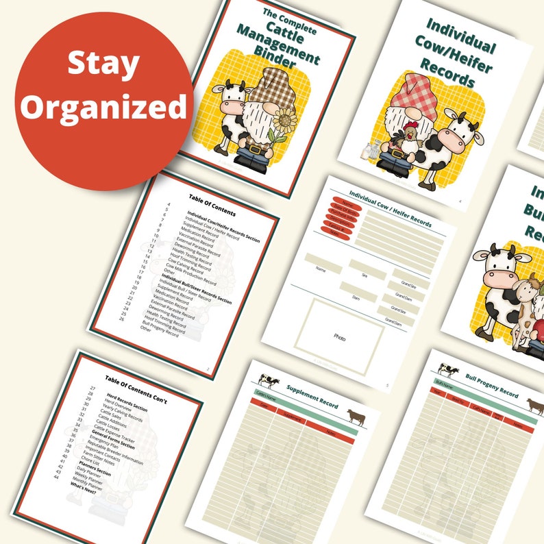 Printable Cattle Management Binder | Instant Download | 8.5x11 PDF ...