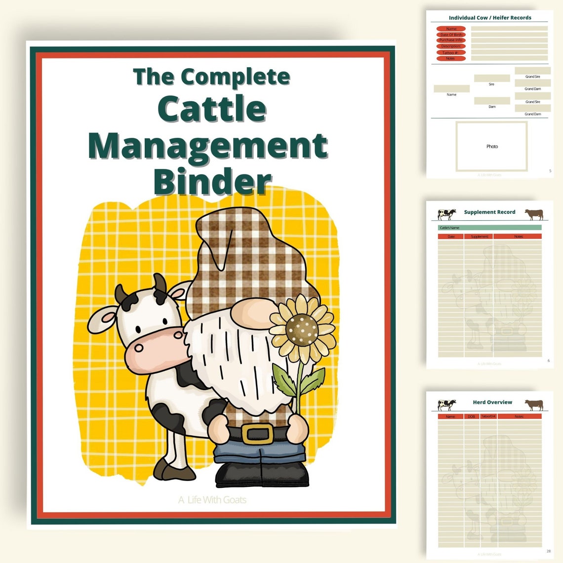 Printable Cattle Management Binder | Instant Download | 8.5x11 PDF ...