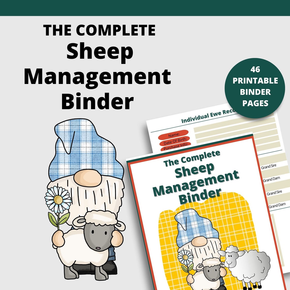 Printable Sheep Management Binder Instant Download 8.5x11 PDF Sheep