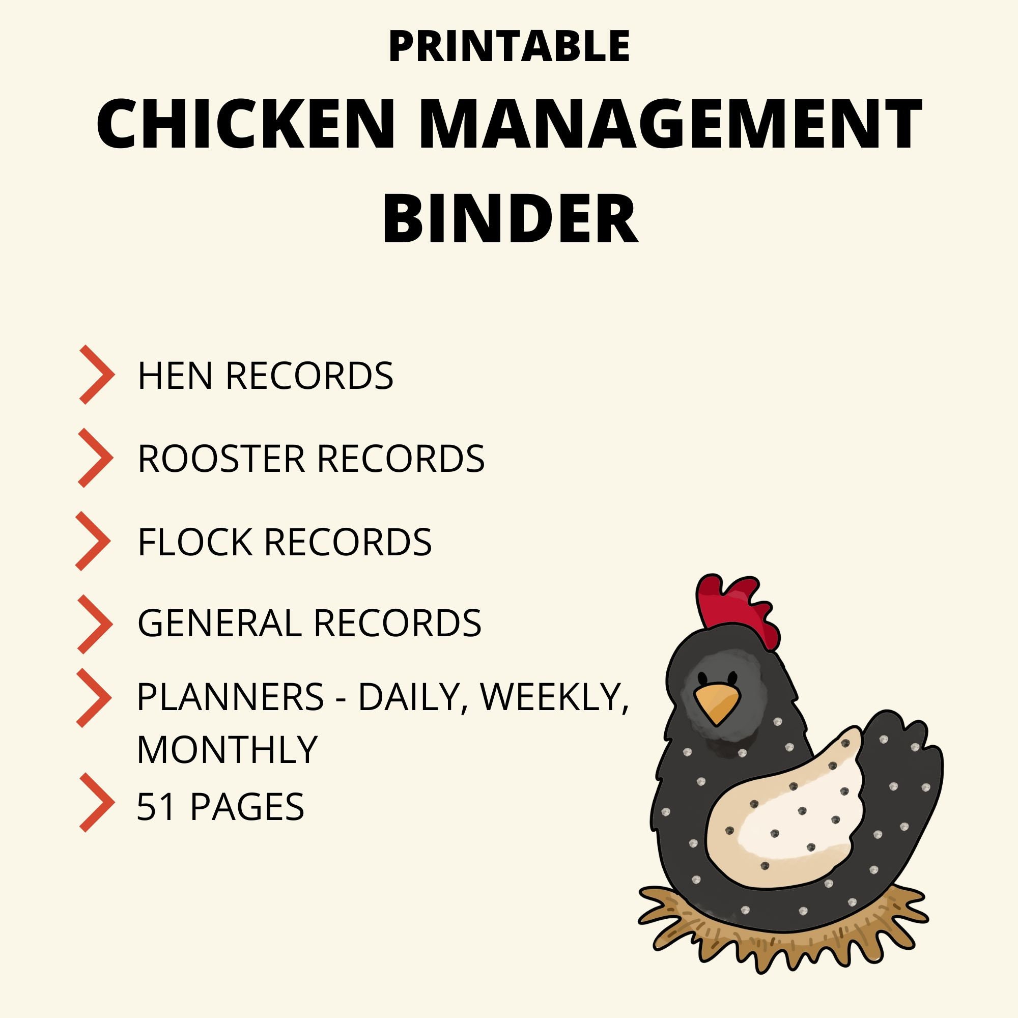 Printable Chicken Management Binder | Instant Download | 8.5x11 PDF ...