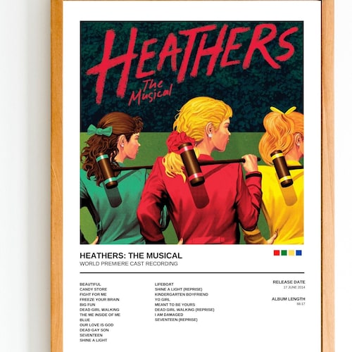 HEATHERS World Premiere Cast Recording Poster Print Etsy