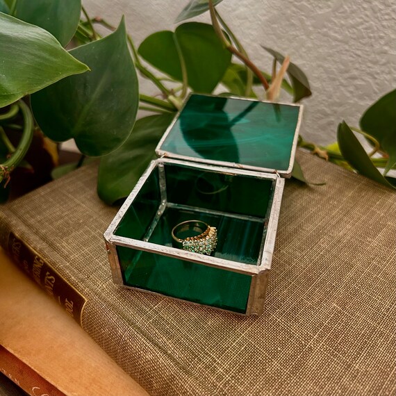 Handmade Stained Glass Jewelry Case Gem