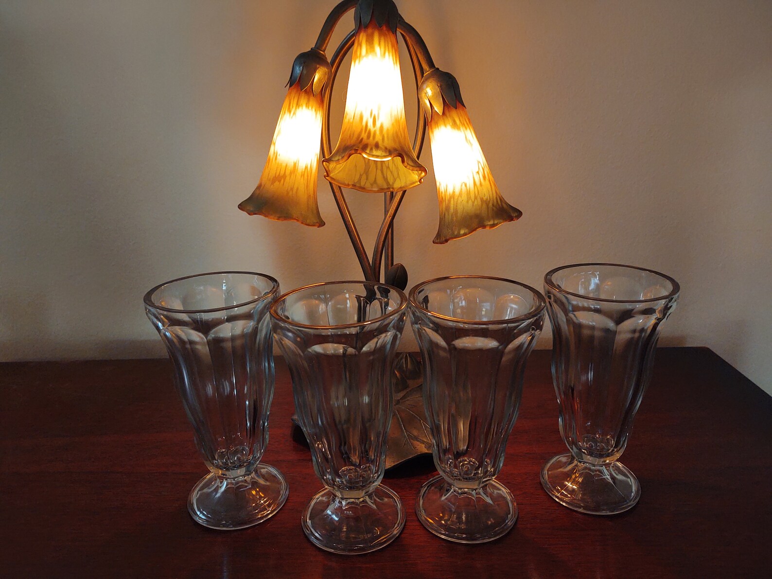 Four New Old Stock Anchor Hocking Ice Cream Soda Glasses Etsy