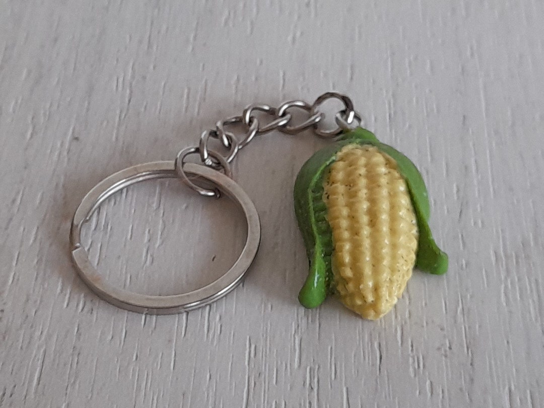 Cute Corn Keychain Handmade Polymer Clay, Miniature Food Gift Ideas ...