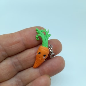 Vegetarian Keychain, Cute Miniature Carrot Food Charm, Vegan Accessory for Bags, BFF Gift Idea