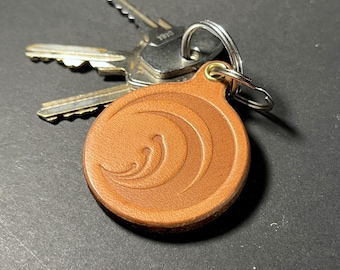 Lycoris Recoil Leather Keychain - Embossed Logo - with eyelet and keyring