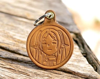 Frieren - Handmade Embossed Leather Keychain