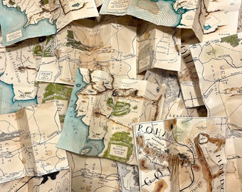 Lord of the Rings/Silmarillion Maps - Bookmark/Reading Companion - Aged and Watercolored by Hand - Multiple Sizes and Variations
