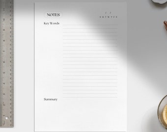 Cornell notes digital download - Ipad and print at home - Minimalist style