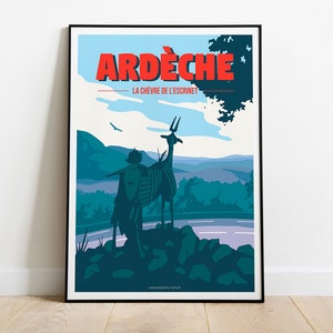 La Chèvre de l'Escrinet - Affiche Rétro Ardèche