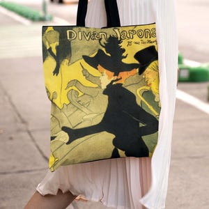 Printed Tote Bag Vintage Painting, Girlfriend Gift, French Painter Toulouse Lautrec, Museum Collection, Woman, Nineteenth Century Paris Look