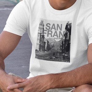 San Francisco Vintage Photograph Unisex Softstyle T-Shirt, Vintage Picture, Gift for Him,  San Fran, 1864 South Side Photo, Birthday for Him