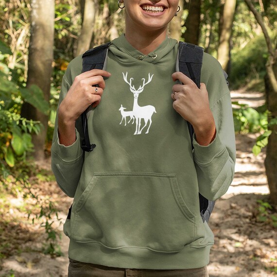 Sweat à Capuche Cerf Dans La Forêt - Design Nature Animaux Pour Homme Et Femme | Cadeau Pour Chasseurs, Amoureux Des Cerfs