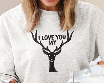 Christmas Deer Sweatshirt, Crewneck, Cute Christmas Sweater, Funny Holiday Shirt, Deer Lovers, Wildlife Holidays, Unisex Sweater, Love Shirt