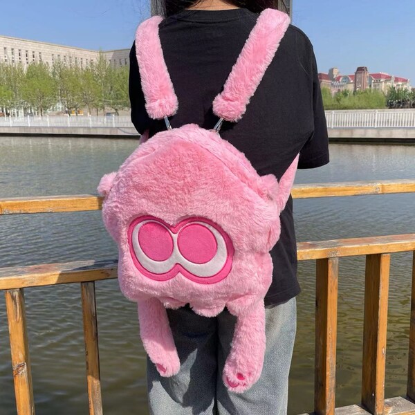 Splatoon pluchen tas - pluche in Splatoon-stijl | De Splatoon 3 Inkling-knuffel kan op één schouder, crossbody of als rugzak worden gedragen