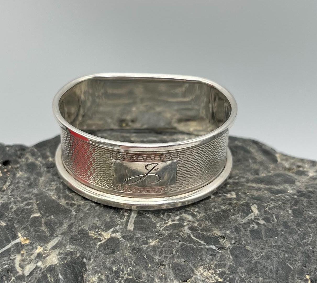 ヴィンテージ スターリングシルバー ナプキンリング：エンジン旋盤加工