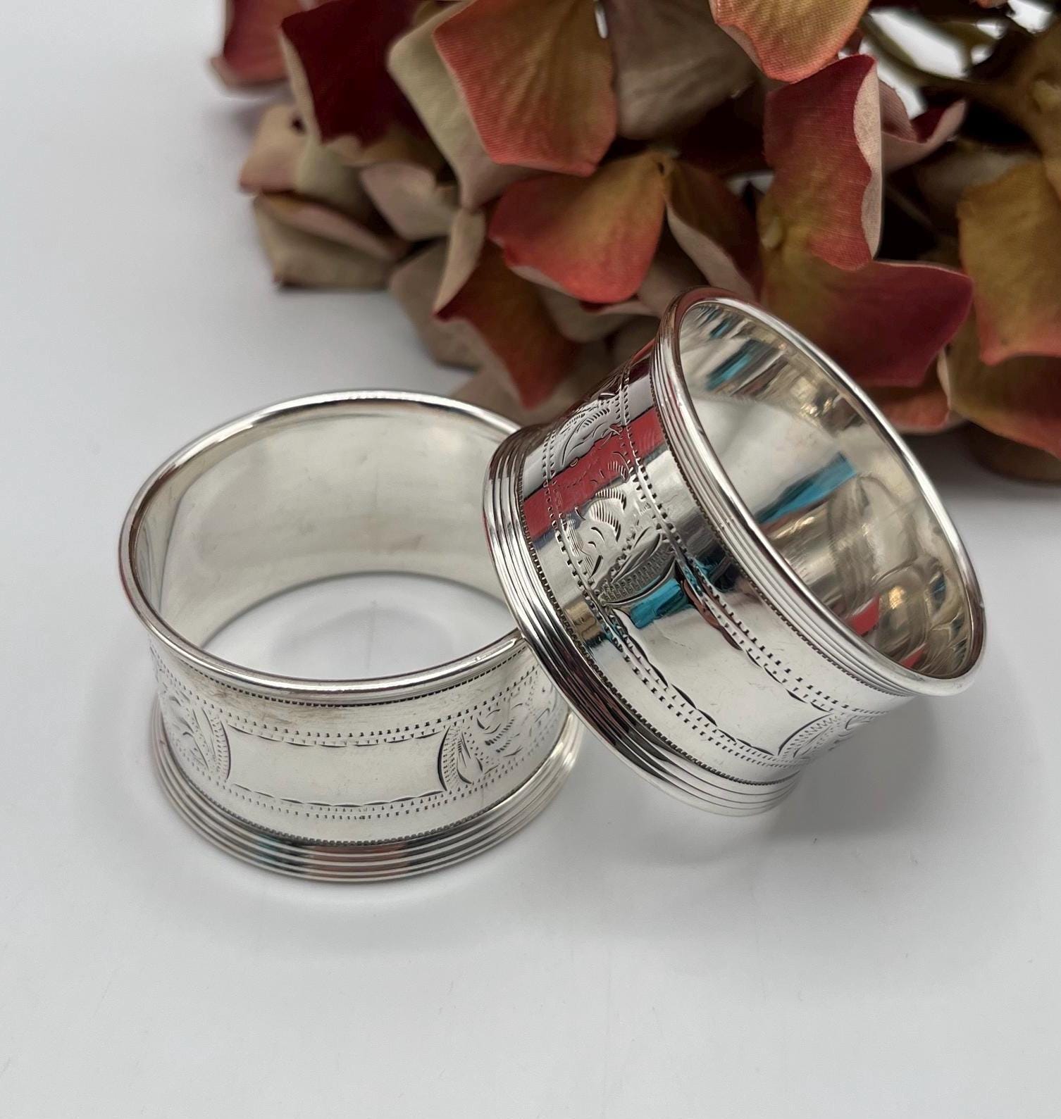 アンティーク スターリングシルバー ナプキンリング - チェスター