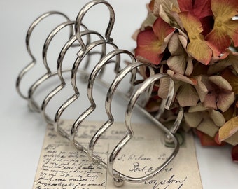 Vintage Toast Rack: Silver Metal Letter Holder, Made in England