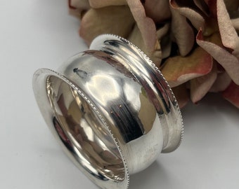 Vintage Silver Plated Napkin/ Serviette Ring Beaded  Rim Design, Wedding Gift - Vintage Gift *Ref 48