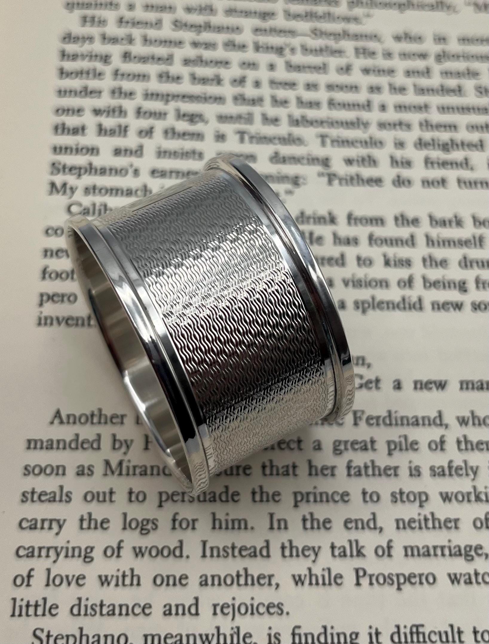 ヴィンテージ スターリングシルバー ナプキンリング：エンジン旋盤加工