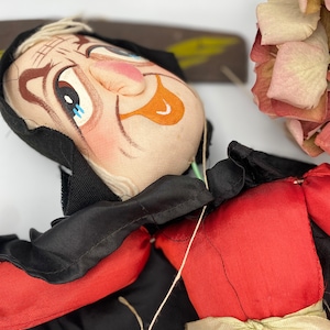 Vintage ( very old ) Marionette Puppet, String Puppet, Vintage Witch Puppet
