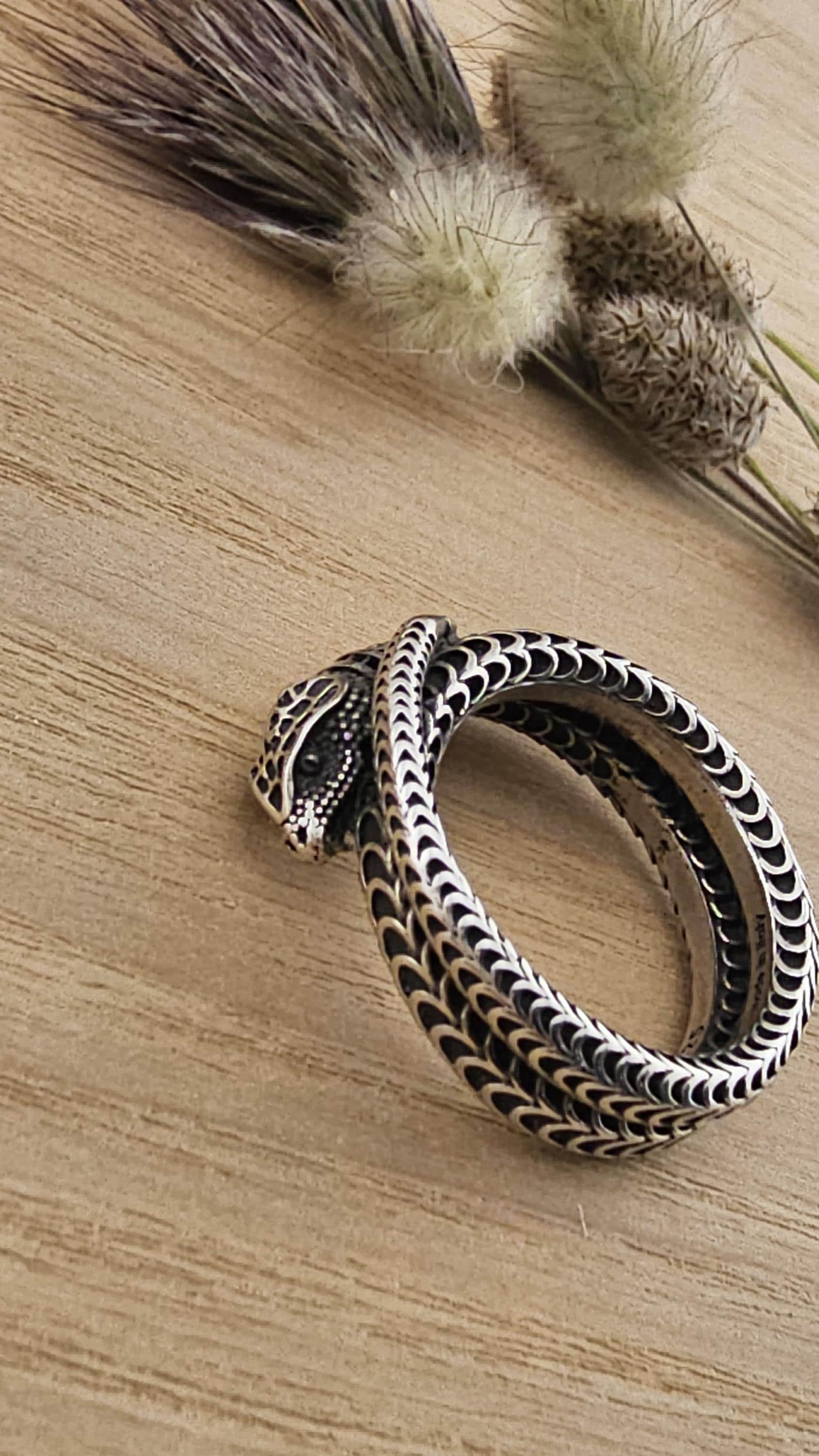 Original & Collectable Gucci Icon Ring, Sterling Silver Snake Ring