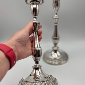 Pair of Vintage Silver Plated Candlesticks | Beaded Rim | Elegant Traditional Design | Classic Home Decor