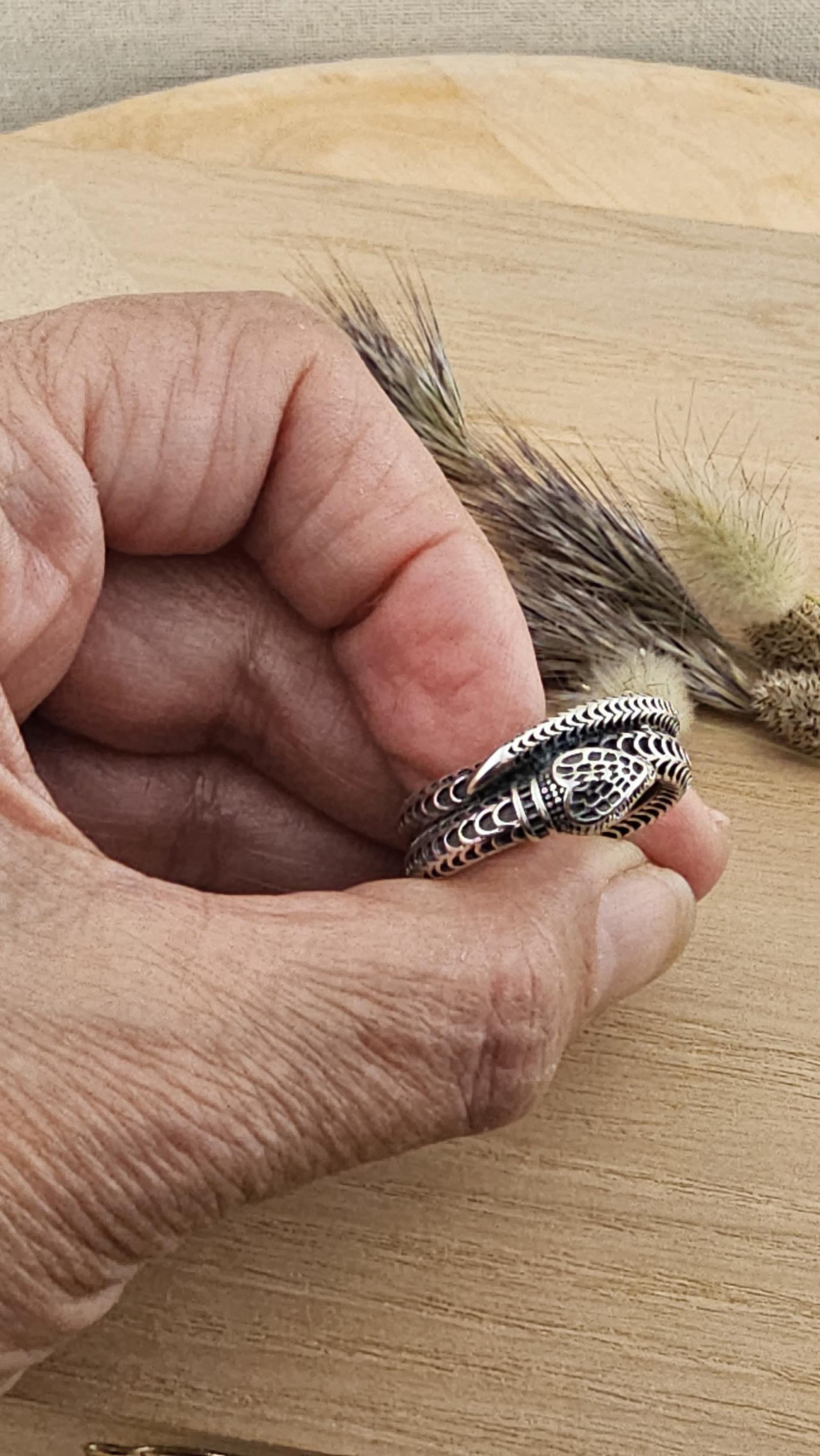 Original & Collectable Gucci Icon Ring, Sterling Silver Snake Ring