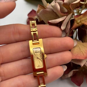 Vintage GUCCI 3900L Gold-Tone Watch – Swiss Quartz – Retro Geometric Bracelet – Authentic GUCCI Timepiece *Ref 4