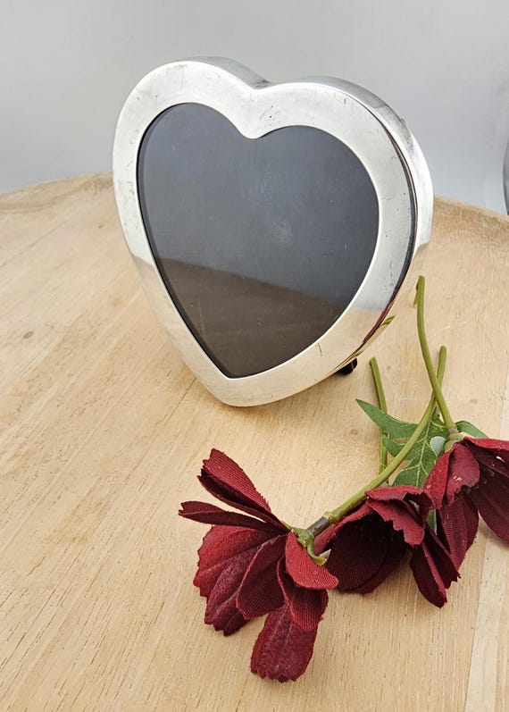 Tiffany & Co Sterling Silver Heart Photo Frame 925 Vintage Folding
