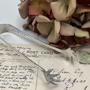 Vintage Silver Plated Sugar tongs - Elegant Sugar cube tongs -  London Silversmith Robert Stebbing Circa 1881 - Afternoon Tea - Ref 37