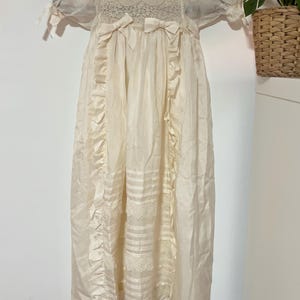 Antique Baptism/ Christening Gown Victorian Era- Ivory Silk