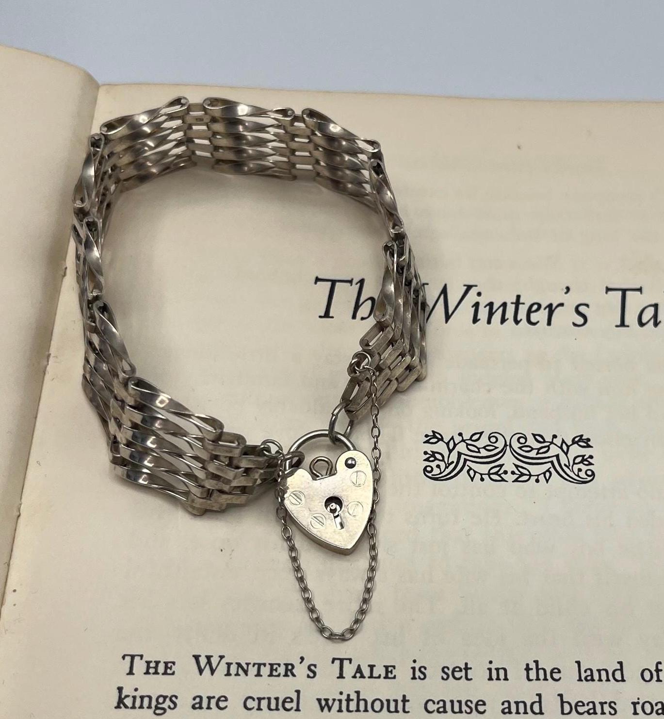 ヴィンテージ スターリングシルバー ゲートリンクブレスレット