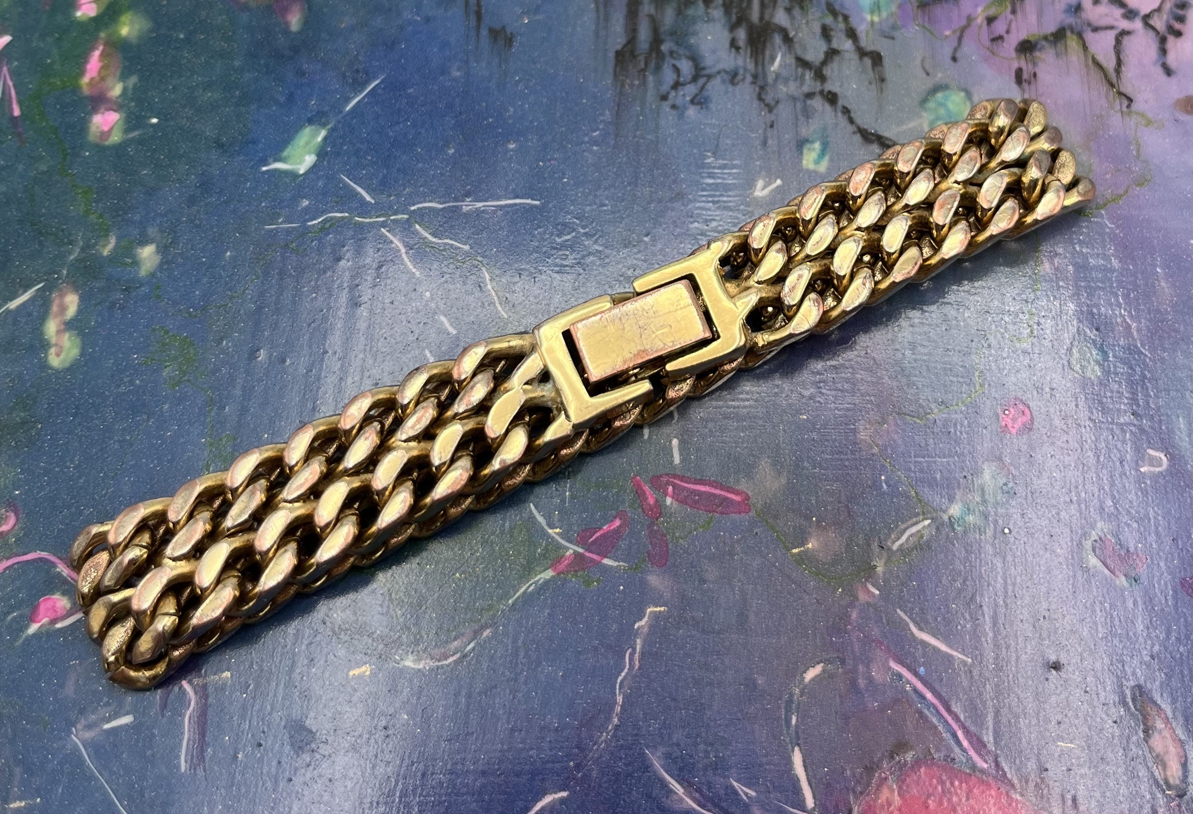 Gold Tone 80s Heart Charm Bracelet - Etsy