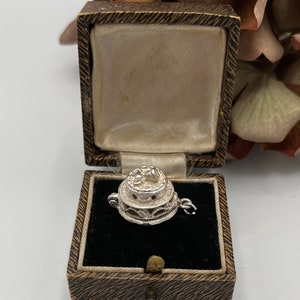 Vintage Silver Sterling WEDDING CAKE Charm/Pendant - Articulating Charm Opens To Reveal Bride, Groom & Preist -   Vintage Charm Collectible