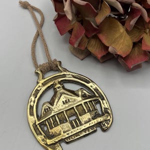 Vintage RESTORED Horse Brass  - Cottage Decor - Ready to Hang MARKET DUNSTER Design Wall Hanging - Ornamental/ Plaque