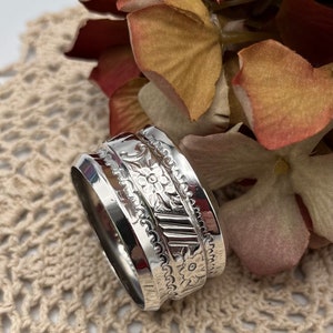 Antique Victorian Hallmarked Sterling Silver Napkin Ring Unusal Design - Assayed Birmingham England 1900 - Silver Serviette *Ref 54