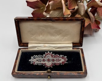 Antieke sterlingzilveren LIEFJEBROCHE - Zeldzame Victoriaanse broche/speld *Ref. 20