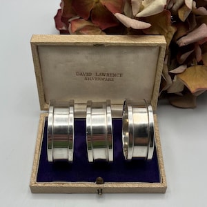 Antique GEORGE V ‘Set Of Three’ Hallmarked Sterling Silver Napkin Rings Classical Design, Assayed Birmingham England 1931 - Set of 3! Ref 74