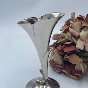 Elegante vaso Art Nouveau vintage placcato argento - Vaso per fiori singoli - Vaso per boccioli