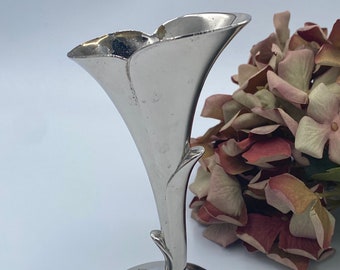 Vintage Art Nouveau Silver Plated Bud Vase - Pedestal Base