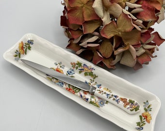 Vintage Aynsley Cottage Garden Fine Bone China "Tagliacarte e piatto" - Produttore fondato in Inghilterra nel 1775 - Aynsley da collezione